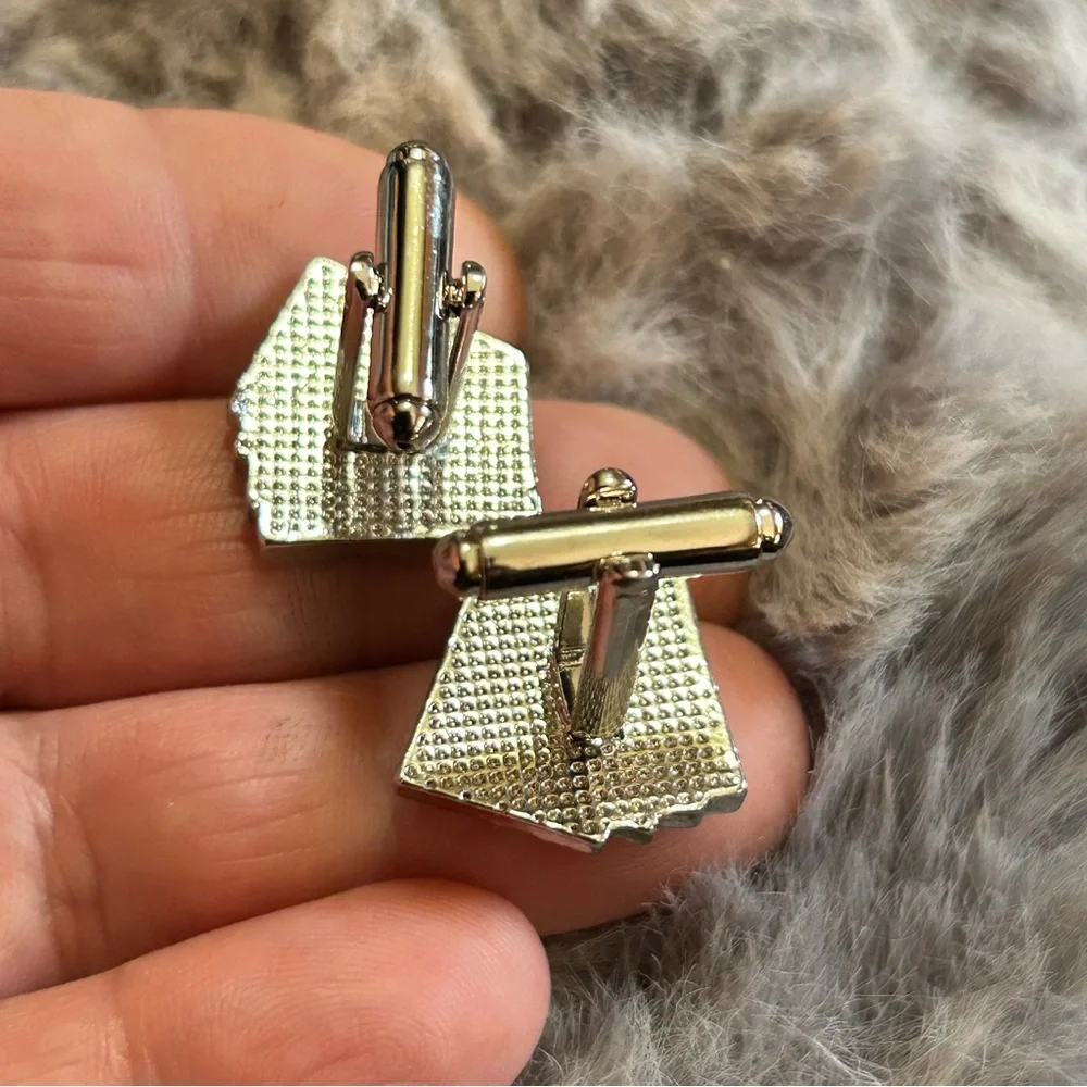 Men’s four aces silver enamel cuff links